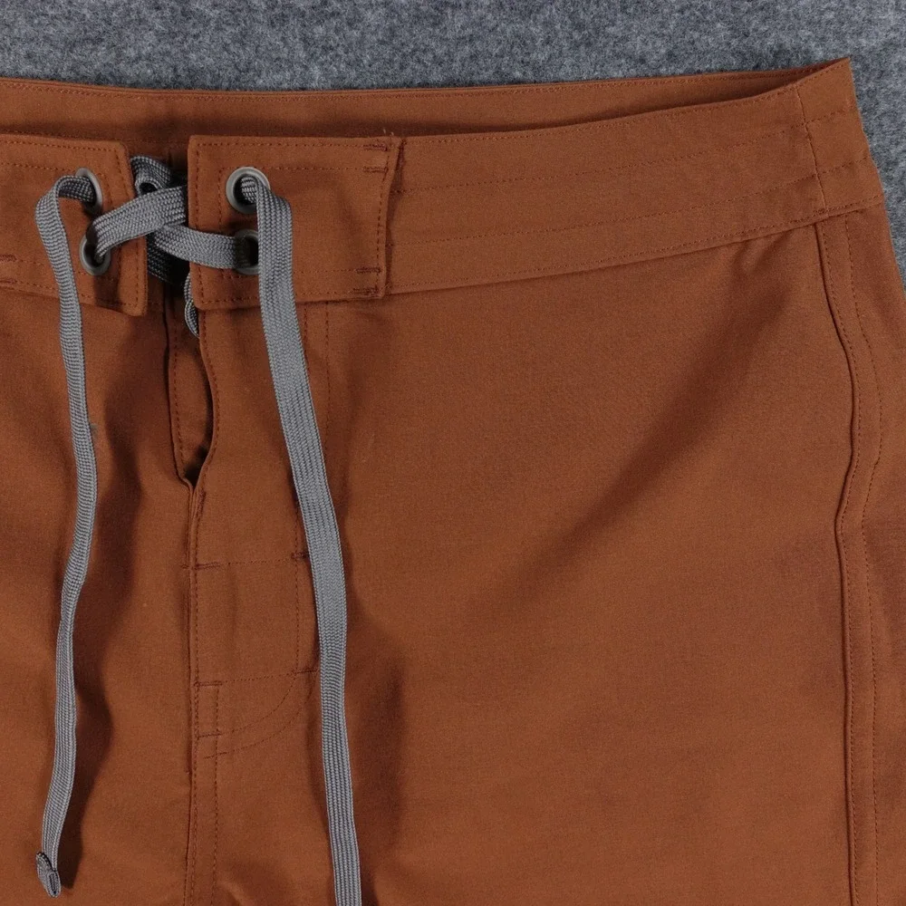 prAna Board Shorts Mens 28 Quick Dry Surf Swim Rust Brown